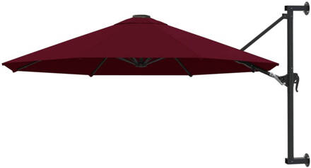 vidaXL Wandparasol met metalen paal 300 cm bordeauxrood