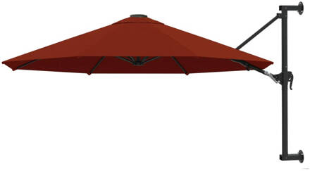 vidaXL Wandparasol met metalen paal 300 cm terracottakleurig Bruin