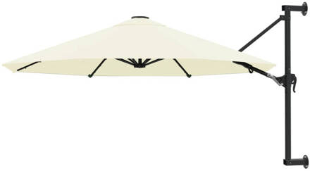 vidaXL Wandparasol met metalen paal 300 cm zandkleurig Beige