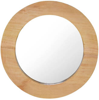 vidaXL Wandspiegel rond 40 cm teakhout Bruin