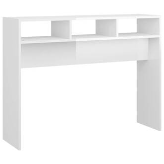 vidaXL Wandtafel 105x30x80 cm spaanplaat hoogglans wit