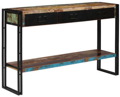 vidaXL Wandtafel 120x30x76 cm massief gerecycled hout Bruin