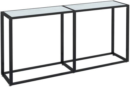 vidaXL Wandtafel 160x35x75,5 cm gehard glas witmarmerkleurig