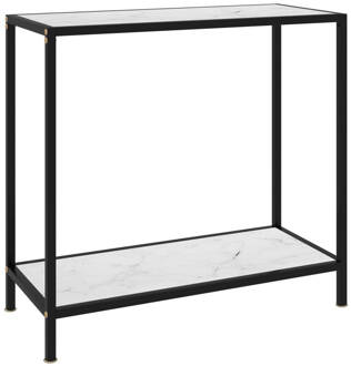 vidaXL Wandtafel 80x35x75 cm gehard glas wit