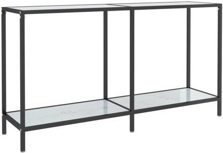 vidaXL Wandtafel Wit marmer 140 x 35 x 75.5 cm