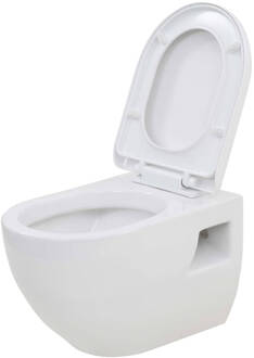 vidaXL Wandtoilet keramiek wit