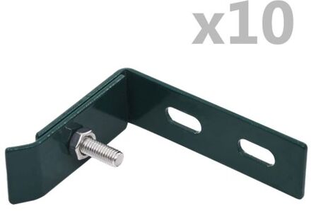 vidaXL Wandverbindingset - Groen - 10 sets - 65 mm lengte - 100 mm lengte - 3 mm dikte - Gegalvaniseerd en