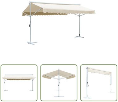 vidaXL Waterafstotende Luifel - Gepoedercoat Staal - 600x300x300 cm - Crème - UV en Weerbestendig