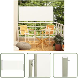 vidaXL Windscherm - Verticaal gemonteerd - Uittrekbaar - UV-bestendig - 140 x (0-300) cm - Crème kleur