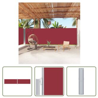 vidaXL Zijluifel - Grote - verstelbare tuinscherm - 200 x (0 - 1.000) cm - Rood - UV-bestendig