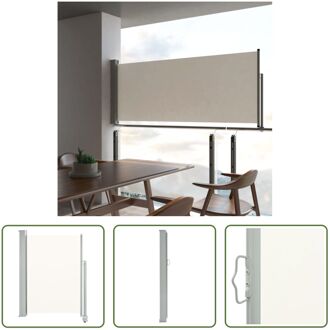 vidaXL Zijscherm - 100 x 0-300 cm - UV-bestendig polyester - Automatische terugrolfunctie Crème