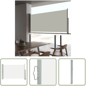 vidaXL Zijscherm - Polyester - 60 x 0-300 cm - Automatische terugrolfunctie Crème