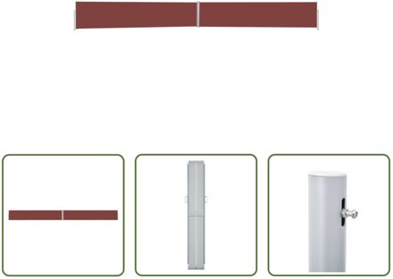 vidaXL Zijscherm - Uittrekbaar - 170 x (0 - 1.200) cm - Bruin/Grijs