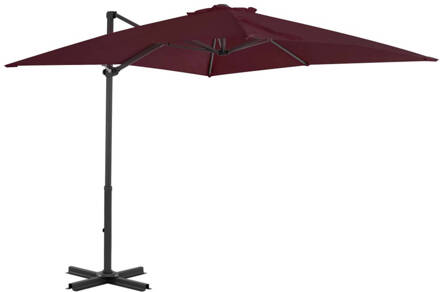 vidaXL Zweefparasol met aluminium paal 250x250 cm bordeauxrood