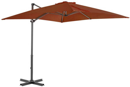 vidaXL Zweefparasol met aluminium paal 250x250 cm terracottakleurig Bruin