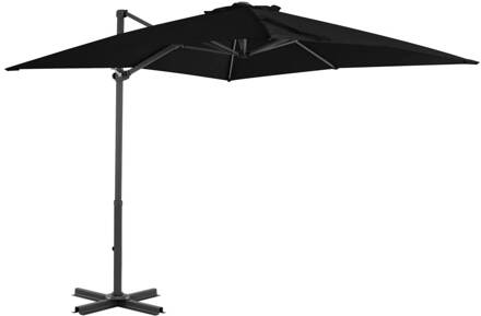 vidaXL Zweefparasol met aluminium paal 250x250 cm zwart