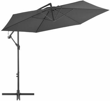 vidaXL Zweefparasol met aluminium paal 300 cm antraciet Grijs