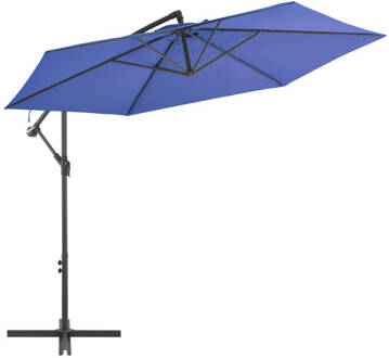 vidaXL Zweefparasol met aluminium paal 300 cm blauw