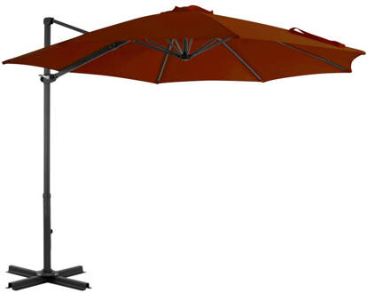 vidaXL Zweefparasol met aluminium paal 300 cm terracottakleurig Oranje