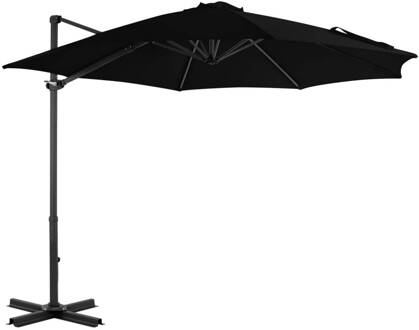 vidaXL Zweefparasol met aluminium paal 300 cm zwart