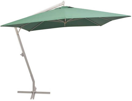 vidaXL Zweefparasol met aluminium paal 300x300 cm groen