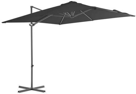 vidaXL Zweefparasol met stalen paal 250x250 cm antraciet Grijs