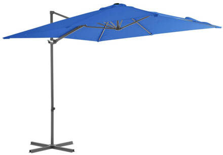 vidaXL Zweefparasol met stalen paal 250x250 cm azuurblauw