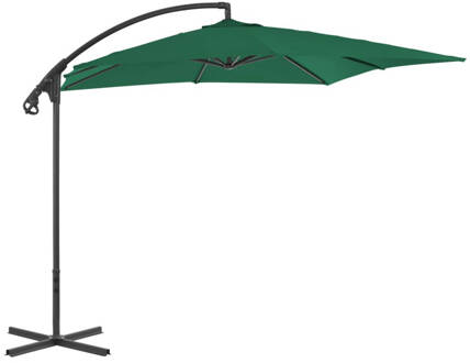 vidaXL Zweefparasol met stalen paal 250x250 cm groen