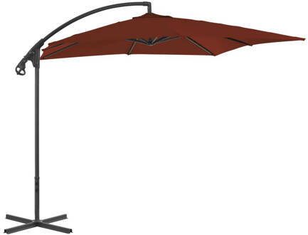 vidaXL Zweefparasol met stalen paal 250x250 cm terracottakleurig Oranje