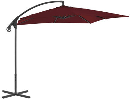 vidaXL Zweefparasol met stalen paal 250x250 cm wijnrood