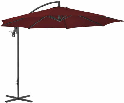 vidaXL Zweefparasol met stalen paal 300 cm bordeauxrood