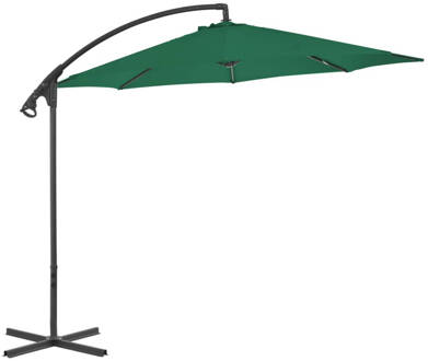 vidaXL Zweefparasol met stalen paal 300 cm groen