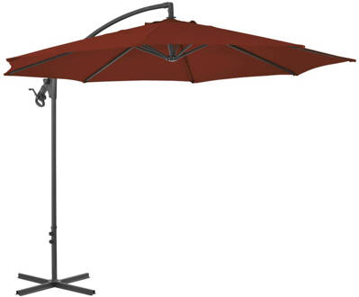 vidaXL Zweefparasol met stalen paal 300 cm terracottakleurig Bruin