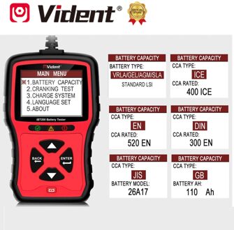 Vident IBT200 12V Auto Batterij Tester 24V Zware Vrachtwagens Lader Analyzer 100 Tot 2000 Cca Voertuig Zwengelen scanner Tool