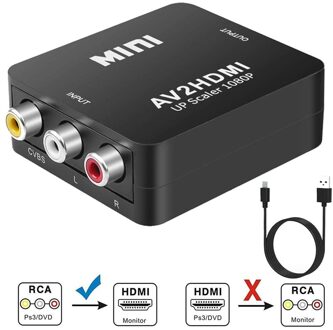 Video Audio Converter Fhd 1080P Av Naar Adapter Mini AV2 Adapter Converter Box Voor Pal Ntsc/Pa Huishouden tv Kijken