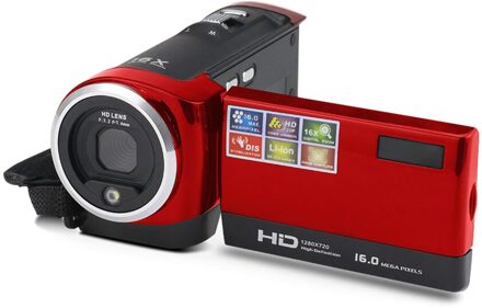 Video Camera Camcorder Vlogging Camera Fhd 1080P 16MP 16x Digitale Zoom 2.7 Inch 270 Graden Draaibare Lcd Met Batterij Rood
