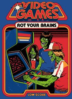 Video Games Rot Your Brains Women's T-Shirt - Blue - XL - Blue