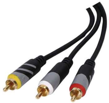Videokabel analoog (RCA, geel, wit, rood) 75cm