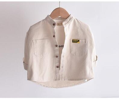 Vidmid Jongens Katoenen Shirt Lange Mouwen Shirt Baby Koreaanse Mode Losse Jas P4005 2T