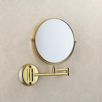 Vidric Rose Gold/Gold/Antiek/Chroom/Zwart Olie Geborsteld messing muur make-up spiegel 8 inch badkamer spiegel decoratieve dressing mirro goud