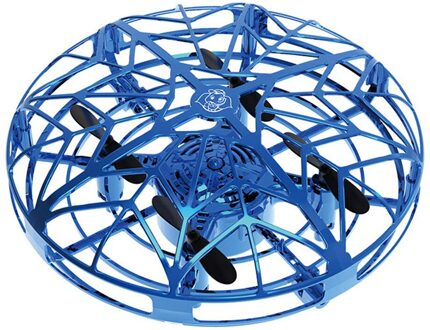 Vier As Usb Opladen Drone Slijtvast Infraed Inductie Ufo Vorm Zachte Anti Vallen Mini Met Led Licht Vliegtuigen Kids vliegende blauw