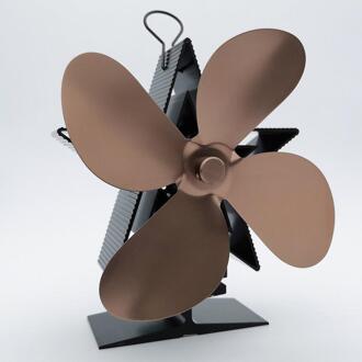 Vier Blad Warmte Aangedreven Kachel Fan Premium Haard Thermodynamische Fan Aluminiumoxide Fan Blade Ultrastille Warme Thermische Power Fan bronzen