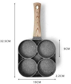 Vier Gat Frituren Pot Verdikte Omelet Pan Non-stick Ei Pannenkoek Steak Pan Koken Ei Ham pannen Ontbijt Maker