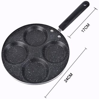 Vier-Gat Non-stick Europese Stijl Koekenpan Verdikte Omelet Pan Ei Pannenkoek Oven Steak Pot, koken Ei, Ham Pot, Ontbijt geel