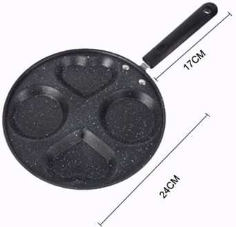 Vier-Gat Non-stick Europese Stijl Koekenpan Verdikte Omelet Pan Ei Pannenkoek Oven Steak Pot, koken Ei, Ham Pot, Ontbijt wit