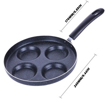 Vier-Gat Omelet Pan Voor Eieren Ham Pannenkoek Maker Braadpannen Non-stick Geen Olie-Rook ontbijt Grill Pan Kookpot
