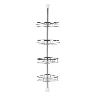 Vier Lagen 280Cm Rack Organizer Opslag Houder Douche Plank Bad Benodigdheden Badkamer Plank Hoek Telescopische Handdoekenrek Hoek Hwc