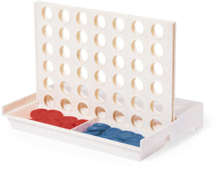 Vier op een rij spel - schijfjes stapelen - reisspel - 18 x 12 cm Multi