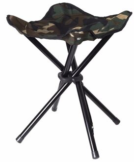 Vier poots opvouwbaar krukje - 42 cm - Campingstoel - Visserskrukje - camouflage groen