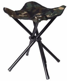 Vier poots opvouwbaar krukje camouflage leger groen 42 cm - Campingkrukjes Multikleur